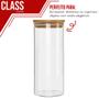 Imagem de Kit 4 Potes Borossilicato Hermético Tampa Bambu 1800ml Class
