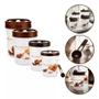 Imagem de Kit 4 Potes Com Medidor Tampa Alimentos Mantimentos Colher