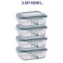 Imagem de Kit 4 Potes de Vidro com Divisória Marmita 4 Travas 1040ml