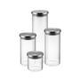 Imagem de Kit 4 Potes de Vidro Hermético Com Tampa Inox Cilindro Electrolux - A18848101