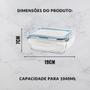 Imagem de Kit 4 Potes De Vidro Hermetico Retangular 1040 Ml