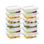Imagem de Kit 4 Potes De Vidro Hermetico Retangular 1040 Ml
