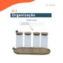 Imagem de Kit 4 potes de vidro herméticos com tampa de bambu quadrados 250ml e bandeja de bambu 34cm - Oikos