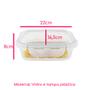 Imagem de Kit 4 Potes Hermético Vidro Marmita 370 640 1040 1520ml