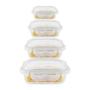 Imagem de Kit 4 Potes Hermético Vidro Marmita 370 640 1040 1520ml