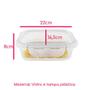 Imagem de Kit 4 Potes Hermético Vidro Marmita 370 640 1040 1520Ml