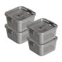 Imagem de Kit 4 Potes Herméticos Multiuso Slim Porta Mantimentos C/ Válvula Ar Travas 1360ml