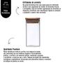 Imagem de Kit 4 Potes Herméticos Organizadores de Vidro Com Tampa de Bambu Bolachas Biscoitos Alimentos Transparente 600ml PE071