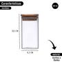 Imagem de Kit 4 Potes Herméticos Organizadores de Vidro Com Tampa de Bambu Bolachas Biscoitos Alimentos Transparente 600ml PE071