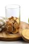 Imagem de Kit 4 Potes Herméticos Organizadores de Vidro Com Tampa de Bambu Bolachas Biscoitos Alimentos Transparente 600ml PE071