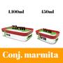 Imagem de Kit 4 potes herméticos para Mantimentos Marmita de 450ml e 1100ml Helsim