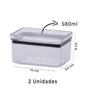 Imagem de Kit 4 Potes Herméticos Retangular Lumini 580/1300/2600Ml
