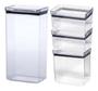 Imagem de Kit 4 Potes Herméticos Retangular Lumini 580/1300/2600Ml
