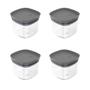Imagem de Kit 4 Potes Mantimentos Block 450ml Chumbo Martiplast Ou
