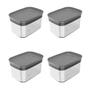 Imagem de Kit 4 Potes Mantimentos Block 650ml Chumbo Martiplast Ou