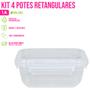 Imagem de Kit 4 Potes Marmita Reutilizável 1400ml Trava Freezer Microondas BPA Free