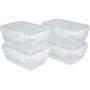 Imagem de Kit 4 Potes Marmita Reutilizável 1400ml Trava Freezer Microondas Fitness