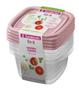 Imagem de Kit 4 Potes Para Alimentos Quadrado 360 ML Transparente Sanremo