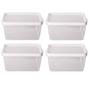 Imagem de Kit 4 Potes Para Alimentos Retangular 13,5x9x9,7 Cm 810 ML