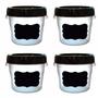 Imagem de Kit 4 Potes Porta Condimentos Tampa com Rosca 300 ml Conjunto Temperos Preto