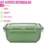 Imagem de Kit 4 Potes Retangular 1400ml Marmita C/ Tampa Comida Micro-ondas Conjunto - Rischioto