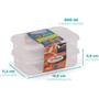 Imagem de Kit 4 Potes Retangular Raso Tamanho P 500ml Frios Multiuso