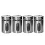 Imagem de Kit 4 Potes Saleiro Pimenteiro Porta Temperos Inox Com Visor