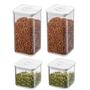 Imagem de Kit 4 Potes Smart Branco - 2-600 ML / 2-1,300ML