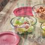 Imagem de Kit 4 Potes Tigela de Vidro com Tampa Plástica Laguna 1,5 Litros Vitazza:Para Servir,  Organização de Cozinha e Geladeira, Opção Sustentável