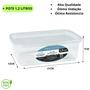Imagem de Kit 4 Potes Transparente 1,2 L E 3,0 L Presidio Retangular