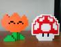 Imagem de Kit 4 Power Up Super Mario Feito em 3D Colecionáveis Gamers Flor Cogumelo Estrela