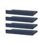 Imagem de Kit 4 Prateleiras Porta Quadros 50 x 15cm azul Suporte Invisível