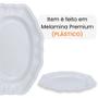 Imagem de Kit 4 Pratos de Sobremesa 17 Cm + 2 Molheiras Formato Gota + Travessa 36 Cm Borda Delicada Melamina / Plastico Bestfer
