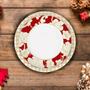 Imagem de Kit 4 pratos rasos porcelana  natal classico vermelho germer
