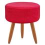 Imagem de Kit 4 Puff Banqueta Decorativo Redondo Para Sala de Estar Suede Vermelho