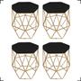 Imagem de Kit  4 Puff Decorativo Hexagonal Aramado Para Sala Quarto - Clique E Decore 