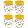 Imagem de Kit  4 Puff Decorativo Hexagonal Aramado Para Sala Quarto - Clique E Decore 