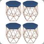 Imagem de Kit  4 Puff Decorativo Hexagonal Aramado Para Sala Quarto - Clique E Decore 