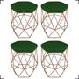 Imagem de Kit  4 Puff Decorativo Hexagonal Aramado Para Sala Quarto - Clique E Decore 