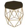 Imagem de Kit 4 puff decorativos para sala hexagonal aramado base dourada suede marrom - clique e decore