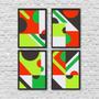 Imagem de Kit 4 Quadros Abstratos Citric Colors 24X18Cm Preto