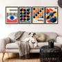 Imagem de Kit 4 Quadros Abstratos Posters Bauhaus 24X18Cm - Com Vidro