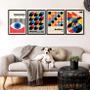 Imagem de Kit 4 Quadros Abstratos Posters Bauhaus 24x18cm