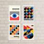 Imagem de Kit 4 Quadros Abstratos Posters Bauhaus 33x24cm