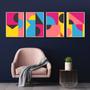 Imagem de Kit 4 Quadros Abstratos Trend Colors 24x18cm - com vidro