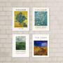 Imagem de Kit 4 Quadros Artes De Van Gogh 45X34Cm - Com Vidro
