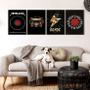 Imagem de Kit 4 Quadros Bandas de Rock 33x24cm - com vidro