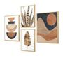 Imagem de Kit 4 Quadros Decorativos Abstrato Plantas Sala 88x64cm