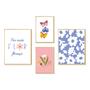 Imagem de Kit 4 Quadros Decorativos Borboleta Flor Menina Infantil