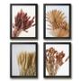 Imagem de Kit 4 Quadros Decorativos Folhas E FloresSecas 24x18cm - com vidro
